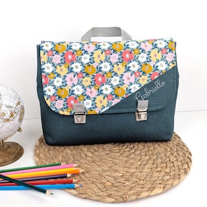 Cartable Maternelle Personnalisé Fleurs | Fermoir