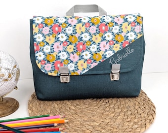 Zaino per la scuola materna personalizzato con fiori | Chiusura