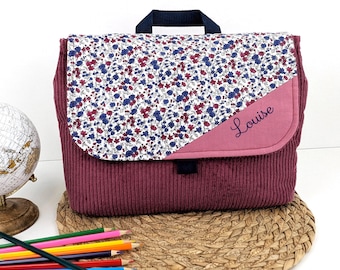 Personalized Blue Flower Kindergarten Schoolbag | Scratch