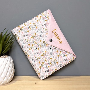 Personalized Health Record Book First Name Pink Floral Pattern