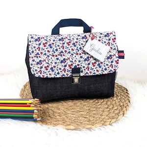Sac à Dos Maternelle Personnalisé Mini Fleur Bleu