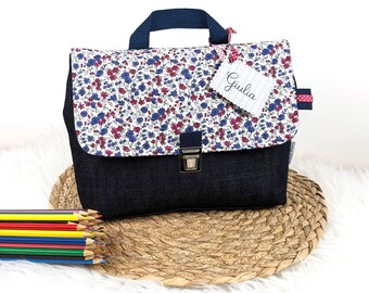 Sac à Dos Maternelle Personnalisé Mini Fleur Bleu