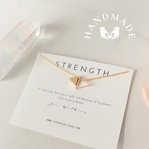 14K Gold Triangle necklace • GOLD FILLED geometry necklace • 925 STERLING silver double triangle necklace • dainty necklace • gift for her