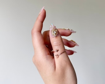 14K Rose Gold Arrow Ring: Adjustable Ring, Bohemian Jewelry