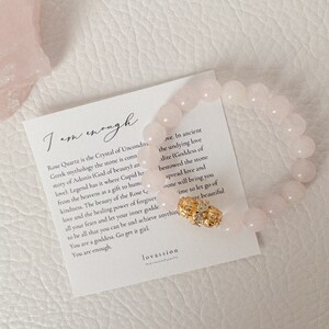 18K Madagascar Rose Quartz Bracelet: AAA Gemstone, Self Love Gift imagem 5