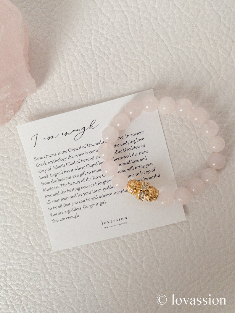 18K Madagascar Rose Quartz Bracelet: AAA Gemstone, Self Love Gift imagem 5