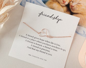 14K Heart Friendship Bracelet • meaningful friendship gift • friend birthday gift • BFF Bracelet • gift for friend • gift for best friend