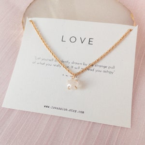 16K Gold Rose Quartz Necklace tiny rose quartz necklace rose quartz pendant necklace rose quartz charm necklace rose quartz jewelry image 5