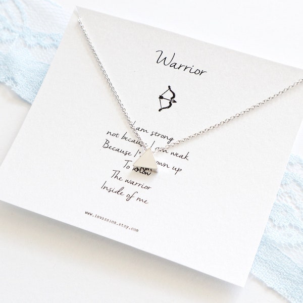 Silver Triangle Necklace • triangle necklace • tiny triangle necklace • triangle choker • strength necklace • be strong gift