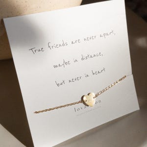 14K Heart Charm Friendship Bracelet • friendship gift • friend birthday gift • BFF Bracelet • gift for friend • gift for best friend