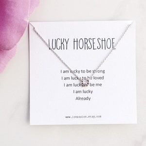 14K Gold Horseshoe Necklace silver horseshoe necklace tiny horseshoe necklace horse lover gift good luck gift daughter gift image 2