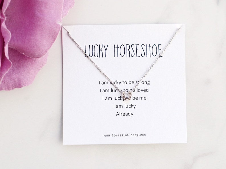 14K Gold Horseshoe Necklace silver horseshoe necklace tiny horseshoe necklace horse lover gift good luck gift daughter gift image 2