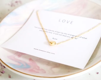 14K Gold Heart Necklace • Silver Heart Necklace • tiny heart necklace • little heart necklace • dainty heart necklace • mini heart necklace