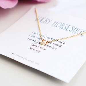 14K Gold Horseshoe Necklace silver horseshoe necklace tiny horseshoe necklace horse lover gift good luck gift daughter gift image 1