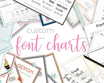 Custom Font Chart | Custom Monogram Chart | Customized Font Options Chart | Custom Font Chart Listing Photo | Listing Image Help