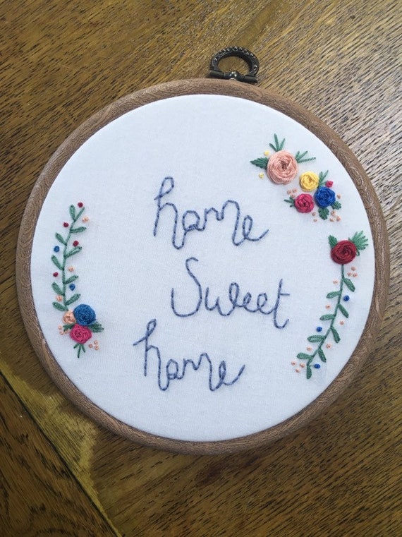 Home Sweet Home Embroidery Hoop 6 Inch 