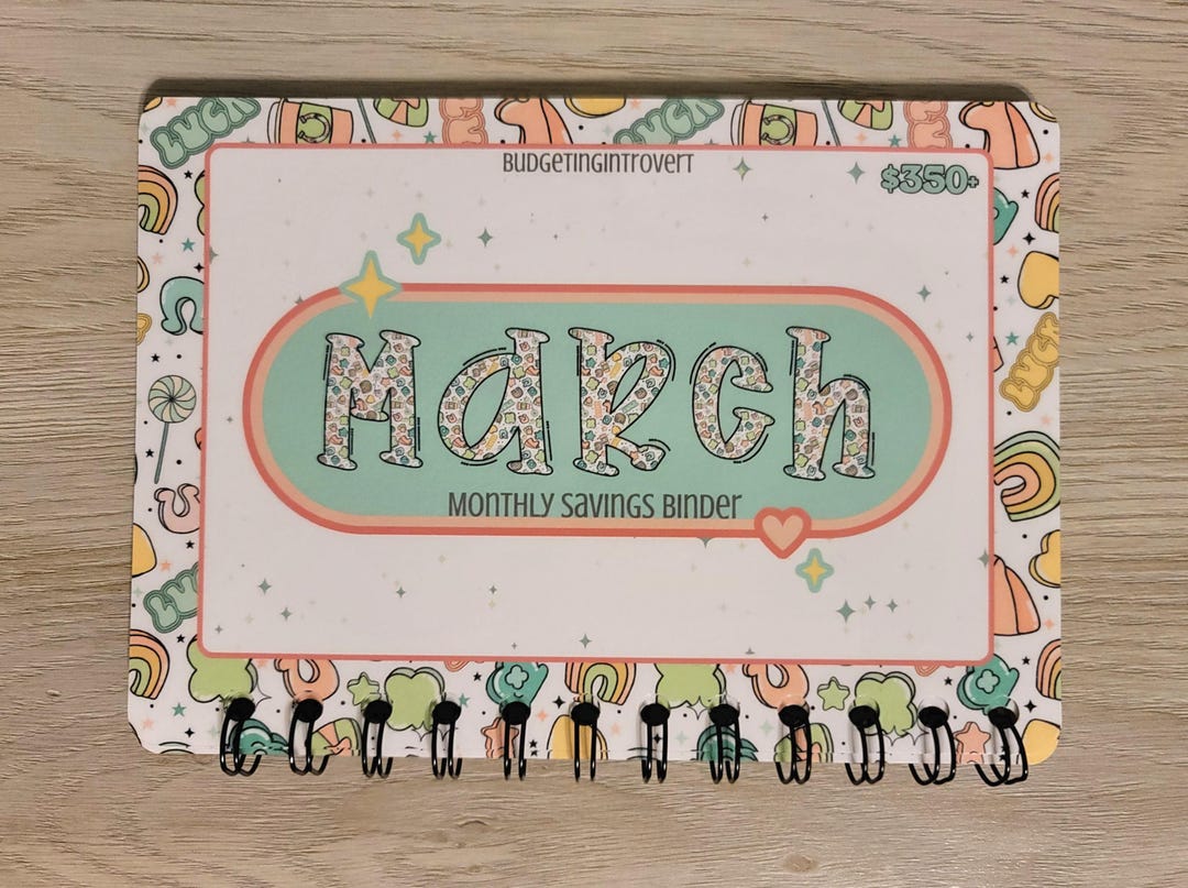 March Monthly Savings Challenge Binder | Cash Stuffing - Etsy