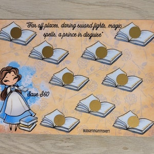 Belle&#39;s Books Scratch Off Savings Challenge | Beauty and the Beast