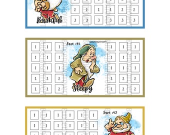 Mini sfide di risparmio di Biancaneve, Sleepy, Doc, Bashful / Download digitale