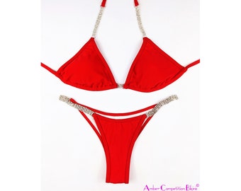 ON SALE!!!!Practice bikini/posing suit/competition bikini NEW, never worn - Red