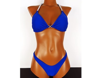 New, never worn wellness practice bikini/posing suit/competition bikini - Blue