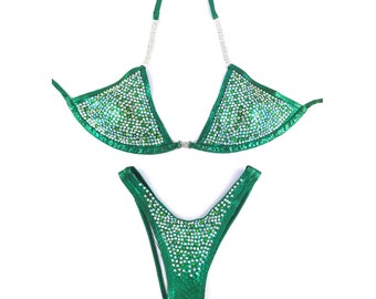 Wellness crystal stage bikini / posing suit /fitness competition bikini