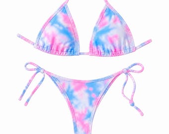 Bikini Posing Suit Pink Light Blue NPC IFBB Bikini for Bodybuilding and Fitness