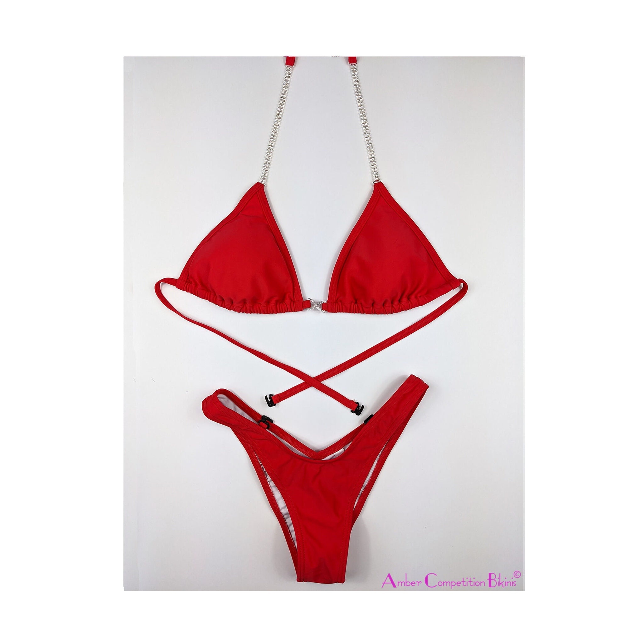 Fitness bikini base red - Etsy 日本