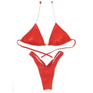 Fitness bikini base red - Etsy 日本