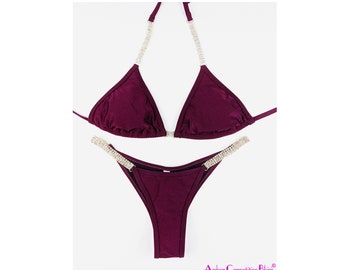 EN VENTE!!!!Bikini d'entraînement/costume de pose/bikini de compétition NEUF, jamais porté - Vin