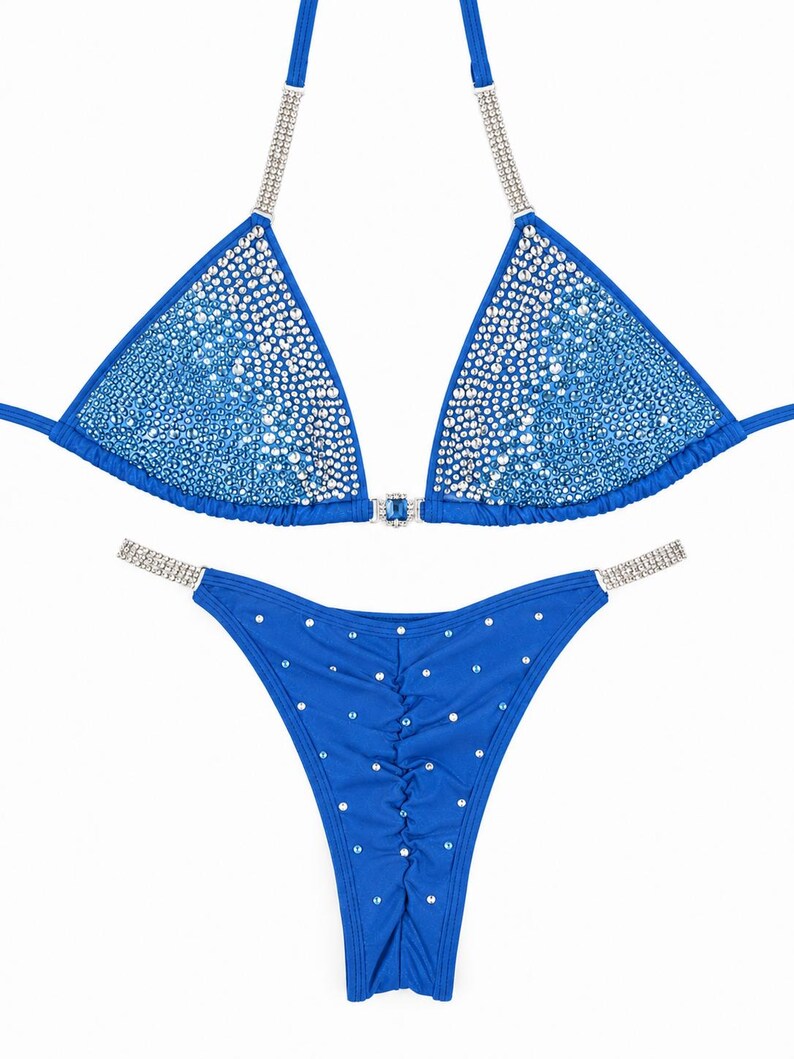Crystal Competition Bikini Brilliant Blue NPC IFBB for Bodybuilding and Fitness image 3