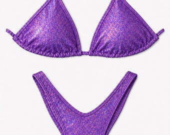 Wellness Competition Bikini | Practice and Posing Suit - Hologram Purple