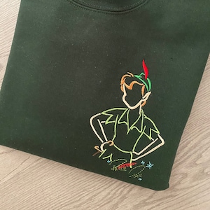 Peter Pan Embroidered Sweatshirt | Disney World | Disneyland | Disney Character Embroidered | Sweatshirt