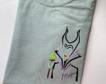Maleficent Embroidered Shirt | Disney Villain Embroidered Shirt | Disney Halloween Shirt