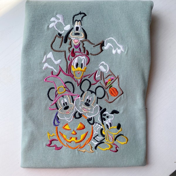 Mickey and Friends Halloween Embroidered Shirt | Disney Halloween Embroidered Shirt | MNSSHP Shirt