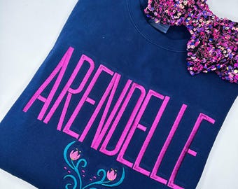 Arendelle Anna’s Version Embroidered Sweatshirt | Princess Embroidered Crewneck