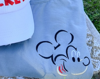 Mickey Mouse Embroidered Sweatshirt | Disney World | Disneyland Embroidered Crewneck | Hoodie