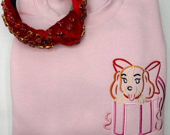 Baby Lady Embroidered Sweatshirt | Heart Embroidered Shirt | Disney Embroidered Crewneck