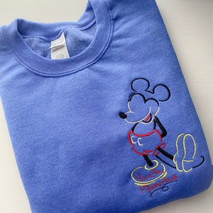 Mickey Mouse Embroidered Sweatshirt | Disney World | Disneyland Embroidered Crewneck | Hoodie | Quarter Zip | Full Zip