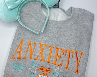Anxiety Embroidered Sweatshirt | Disney Embroidered Crewneck