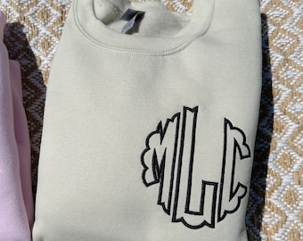 Scallop Circle Monogram Shirt | Monogram Sweatshirt