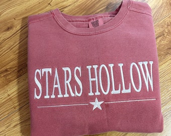 Stars Embroidered Sweatshirt | Embroidered Crewneck Sweatshirt
