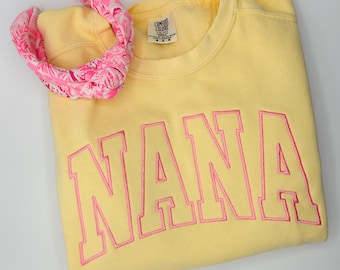 Nana Embroidered Sweatshirt | Embroidered Crewneck Sweatshirt