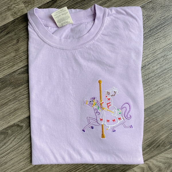 Mary Poppins Carousel Embroidered T-shirt | Disney World Embroidered T-shirt | Disneyland Embroidered T-shirt | Embroidered Tank Top