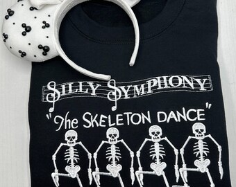 Skeleton Halloween Embroidered Sweatshirt | Disney Embroidered Crewneck