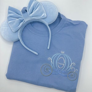 Cinderella Carriage Embroidered T-shirt | Disney Princess Embroidered Shirt | Disney World | Disneyland
