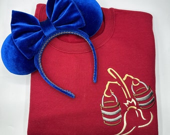 Sorcerer Broomstick Embroidered Sweatshirt | Disney World |Mickey Disneyland Embroidered Crewneck