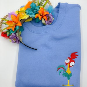 Hei Hei  Embroidered T-Shirt | Disney Moana Embroidered Shirt | Disney Sidekick | Long Sleeve