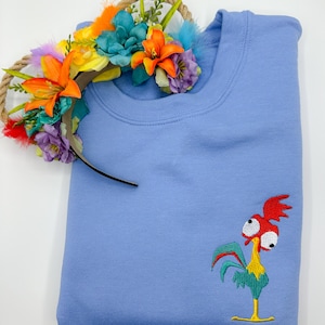 Hei Hei  Embroidered T-Shirt | Disney Moana Embroidered Shirt | Disney Sidekick | Long Sleeve