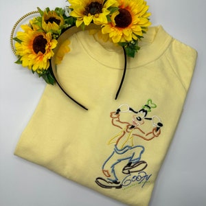 Goofy Autograph Embroidered Shirt | Disney Embroidered Shirt | Disney Embroidered Sweatshirt